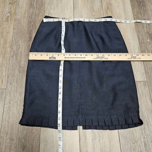 Tahari Vintage Mohair Pleated Hem Pencil Skirt Navy Blue Women 2 Business Casual - Picture 2 of 7